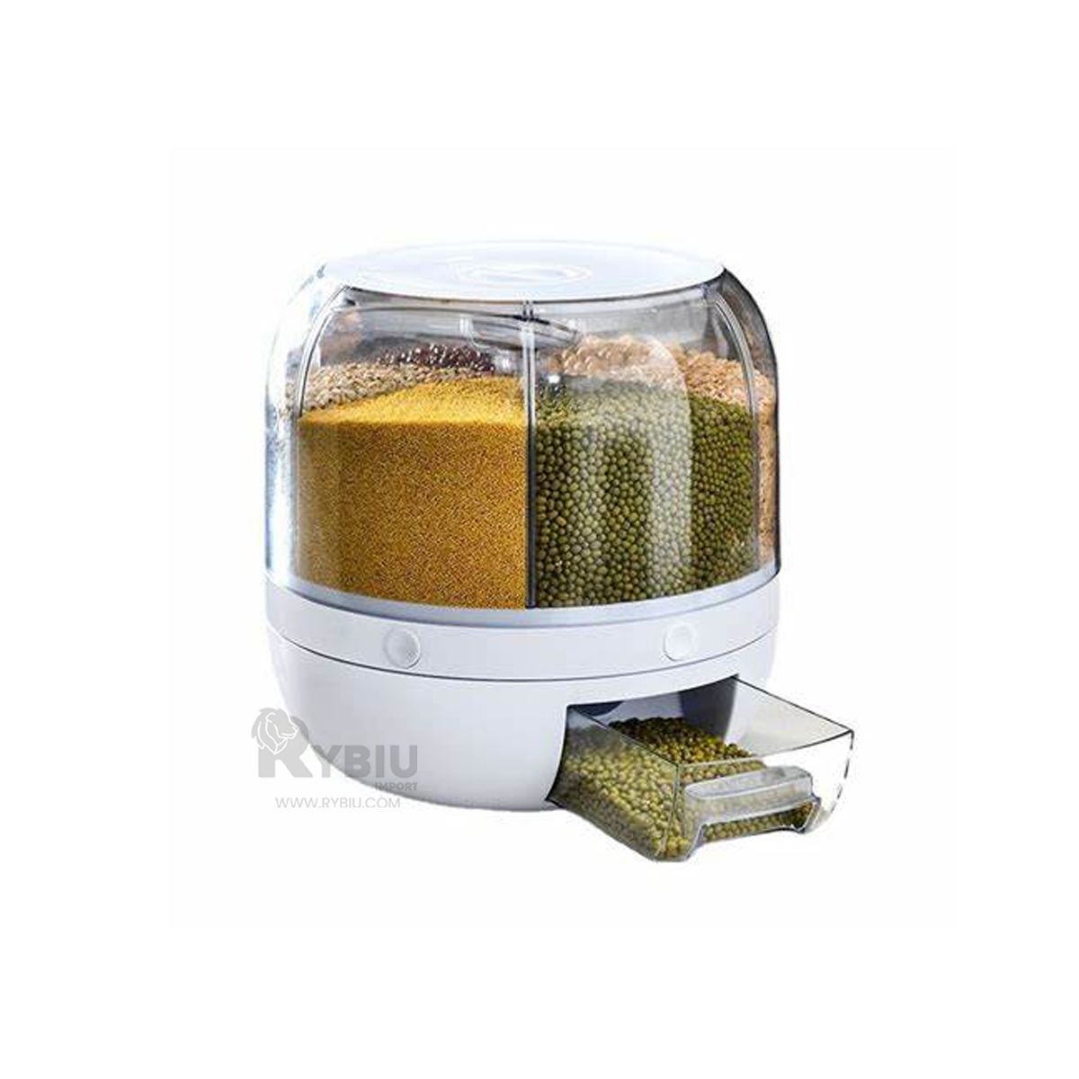 GENERICO - Dispensador Unico de Legumbres 6kg Blanco Y+Papel de Regalo