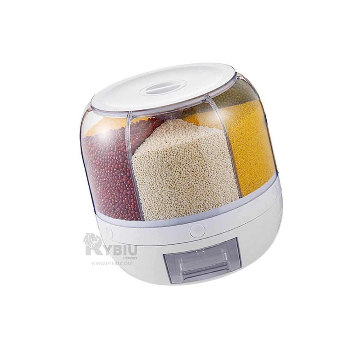 GENERICO - Dispensador Unico de Legumbres 6kg Blanco Y+Papel de Regalo