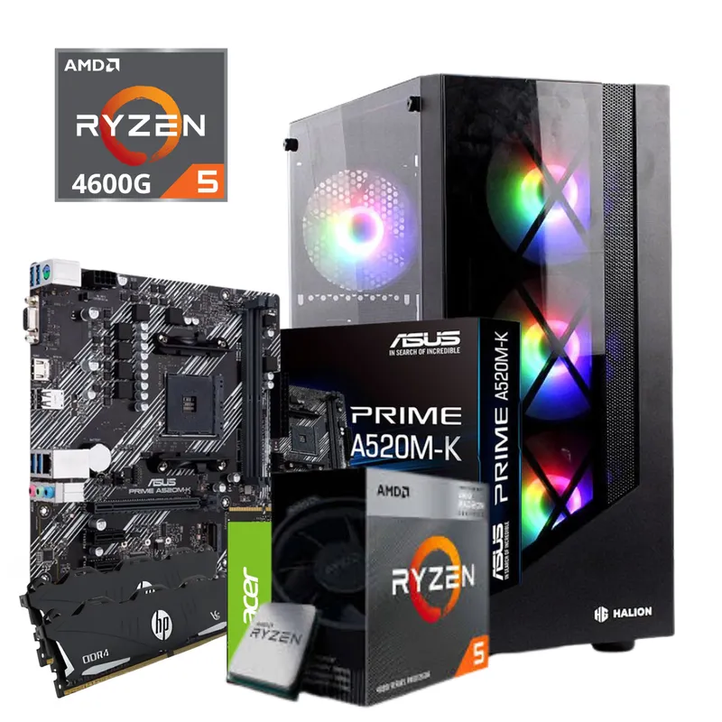 AMD - Computadora PC GAMER RYZEN 5-4600G / RAM 16GB / 512 GB SSD M.2 PCIE /