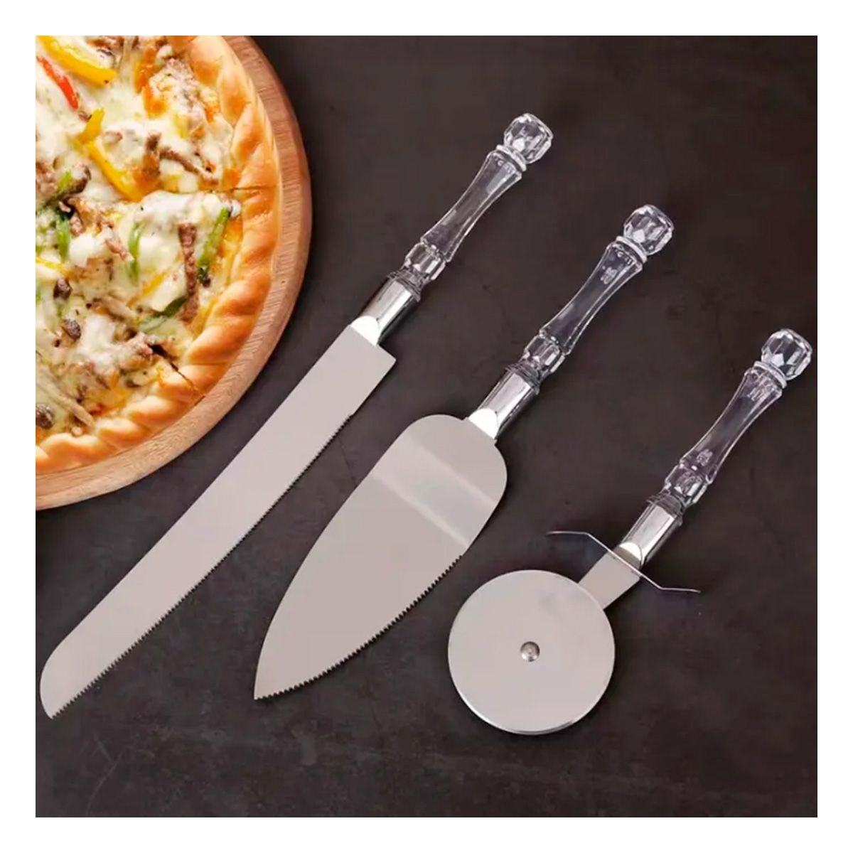 GENERICO - Set de Cortadores de Pastel Mango Acrilico Y+Papel de Regalo