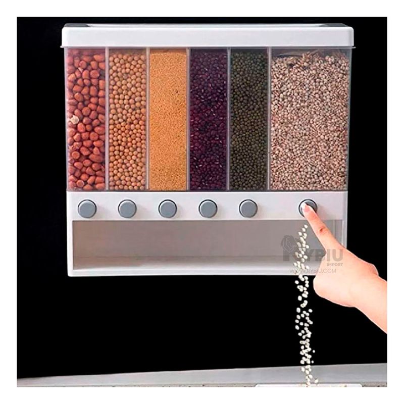 GENERICO - Dispensador Dinamico Cocina de 10kg Blanco Y+Regalo Stickers