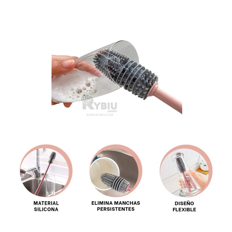 GENERICO - Brocha Durable de Silicona en Rosado Y+Post-it Adhesivos