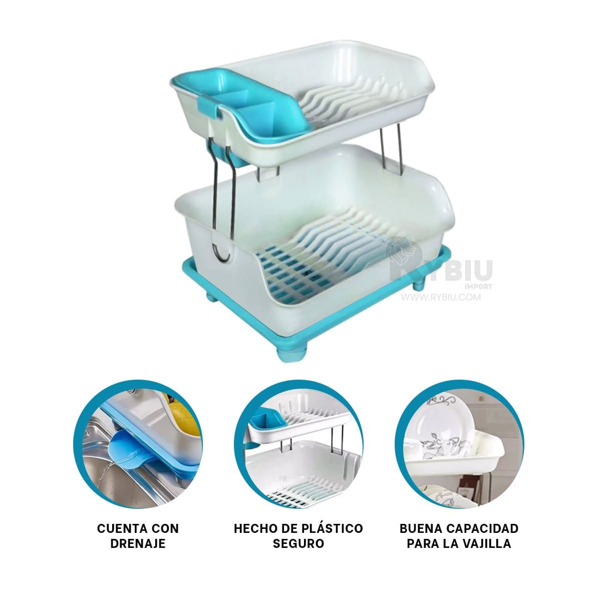 GENERICO - Secador Versatil de Plato 2N Celeste Y+Envoltorio de Regalo