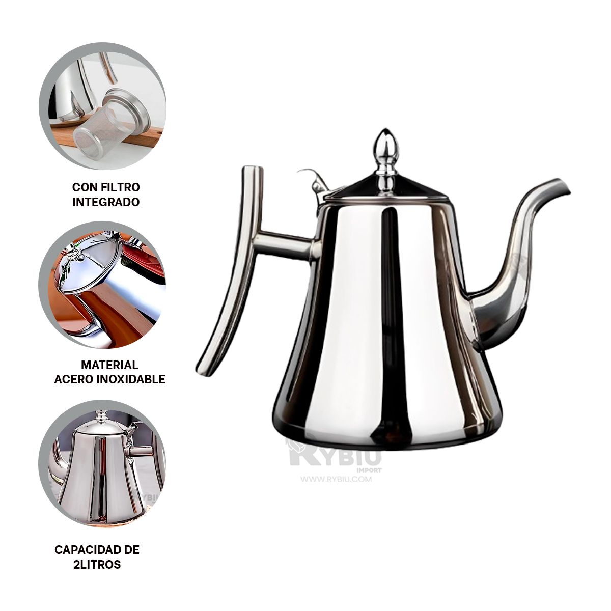 GENERICO - Infusor para Lonche de 2L Plateado Y+Banderitas Adhesivas