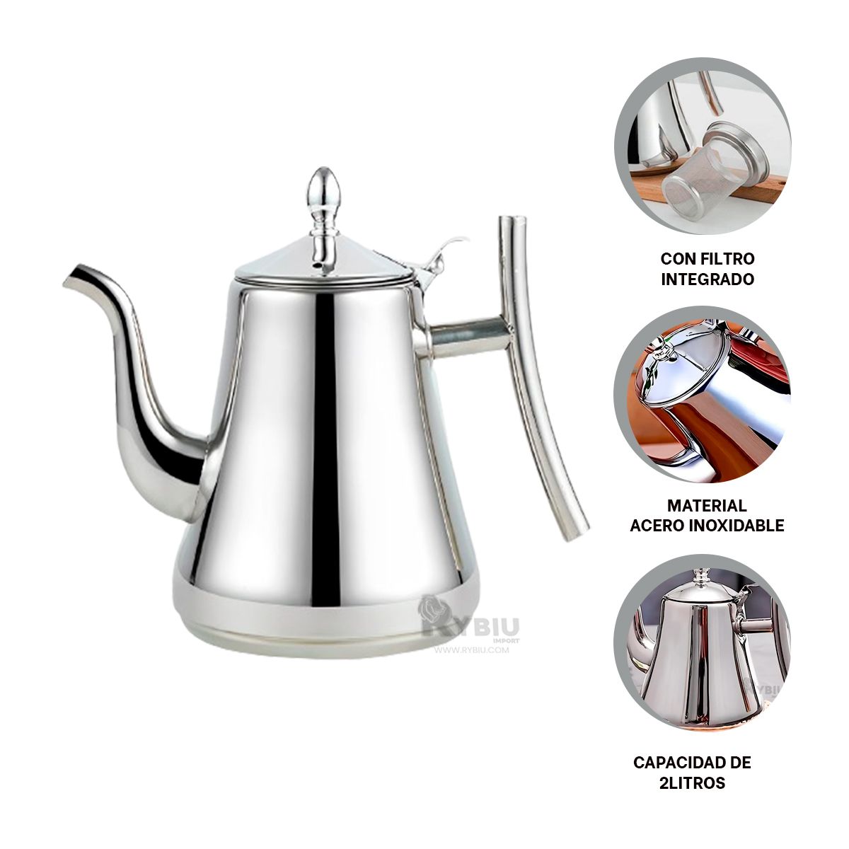 GENERICO - Infusor para Lonche de 2L Plateado Y+Banderitas Adhesivas