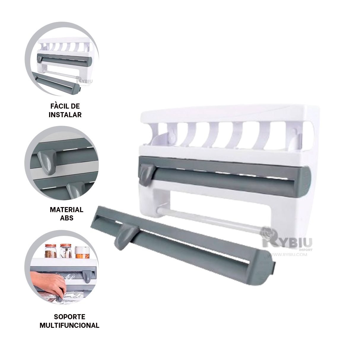 GENERICO - Expendedor Resistente de Toalla Plomo Y+Ligas de Regalo