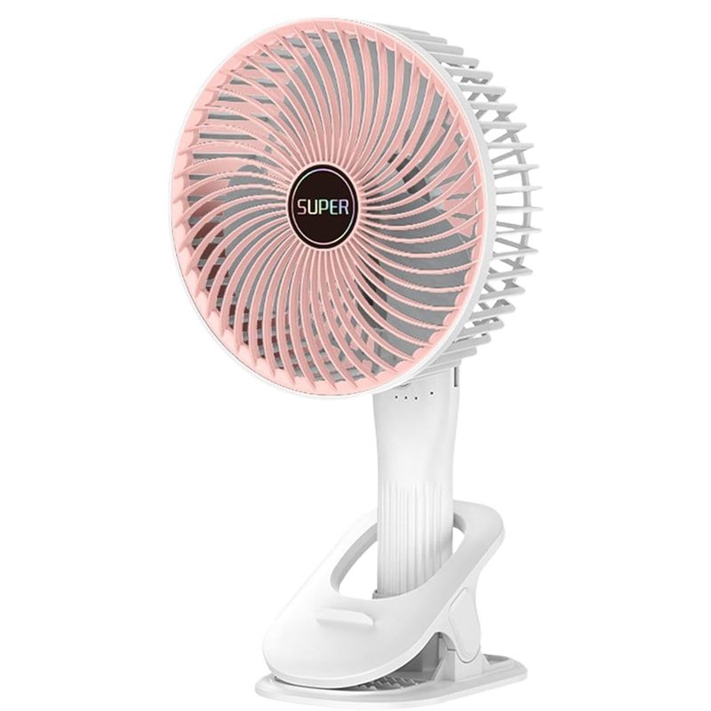 GENERICO - Ventilador Portátil de 30cm con Batería Recargable Rosado