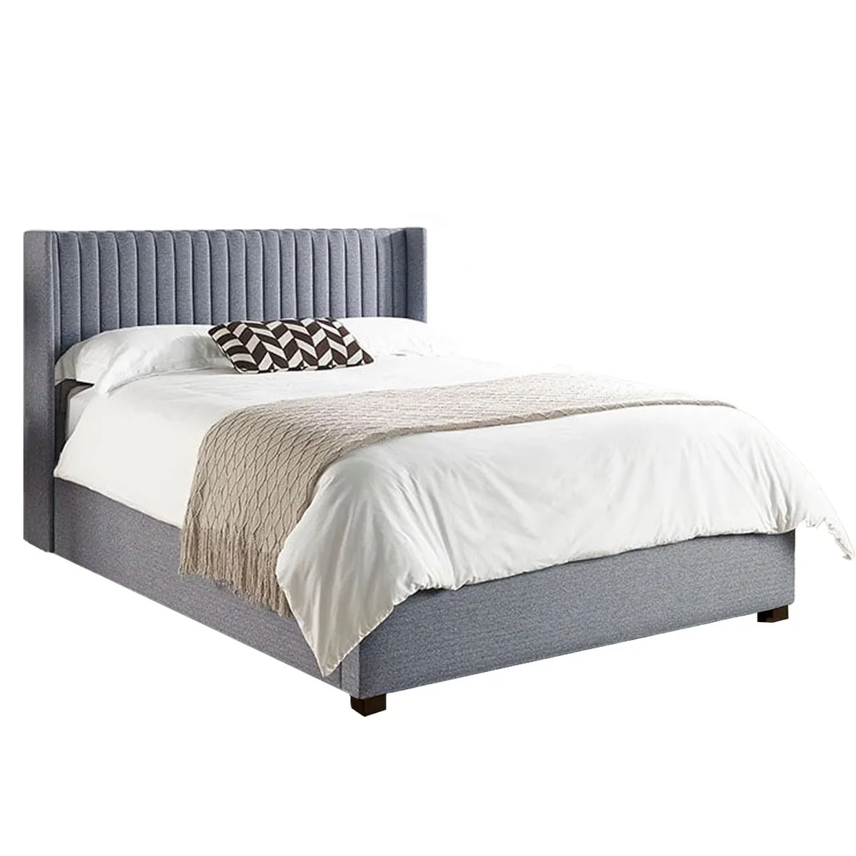 GENERICO - Cama Tapizada Panel Gris 1.5 Plz