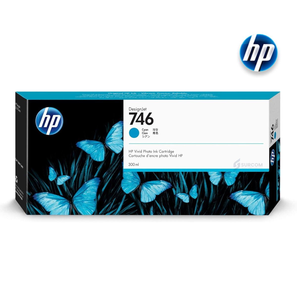 HP - Tinta HP P2V80A 746 300ML Cyan Original