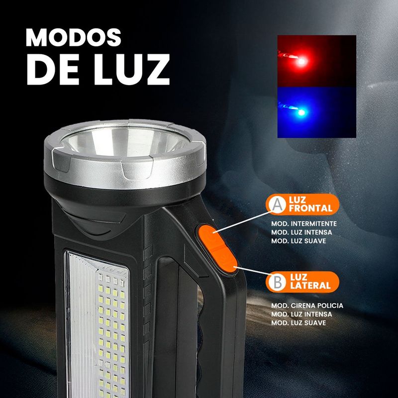 GENERICO - Linterna Solar Recargable Lampara Para Acampar Bateria Portatil