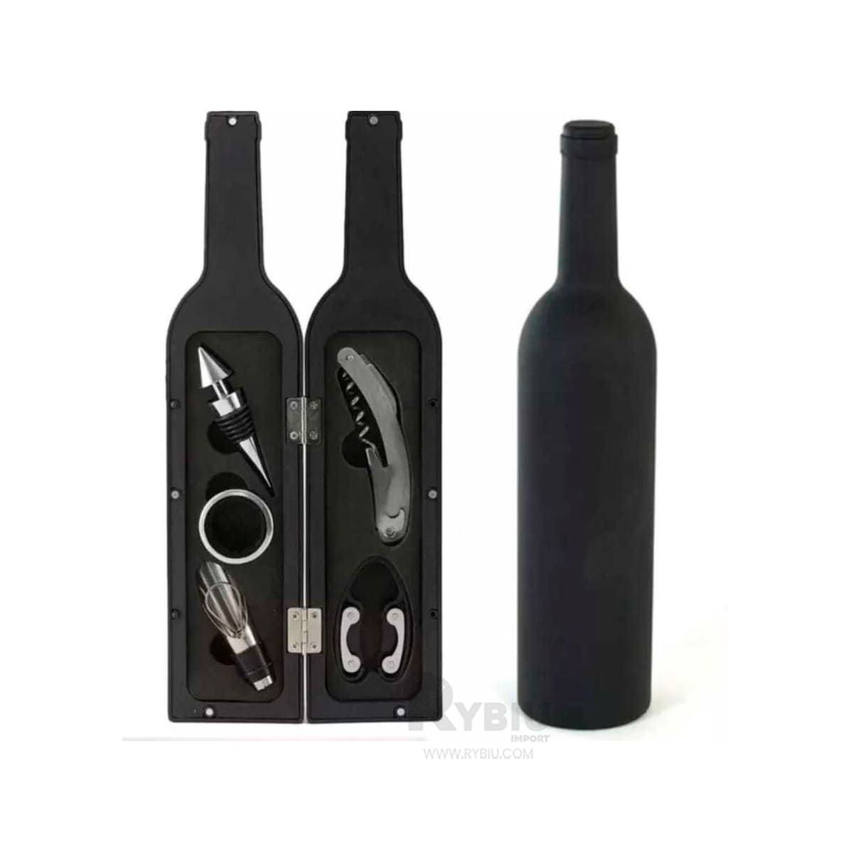 GENERICO - Kit de Herramientas para Vinos en Negro Y+Regalo Agendita