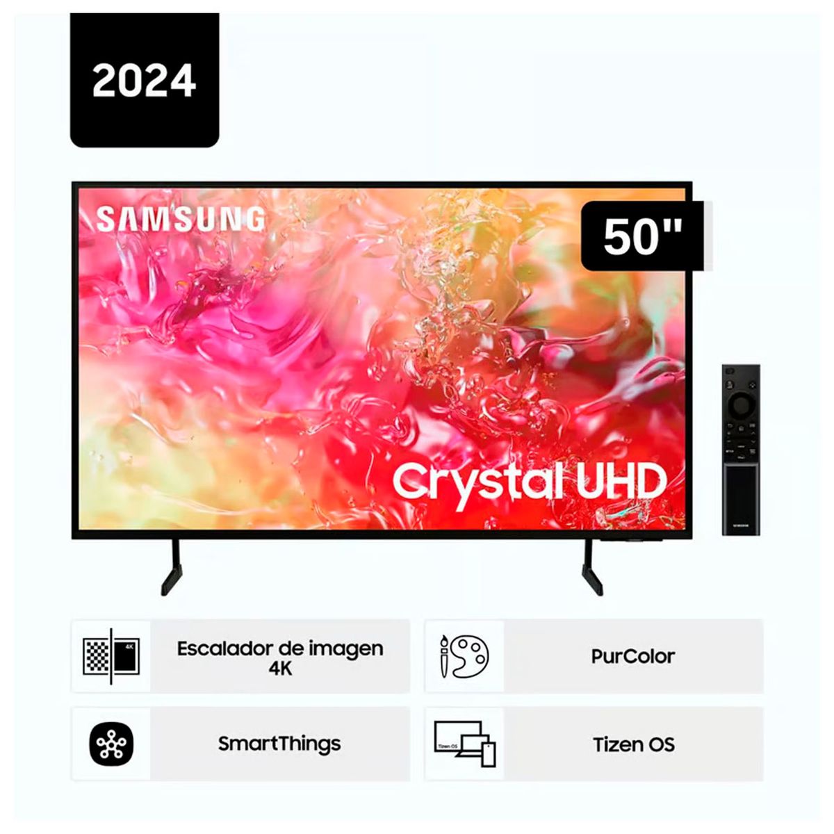 SAMSUNG - Televisor Samsung 50 Crystal Smart TV Tizen UHD 4K UN50DU7000GXPE