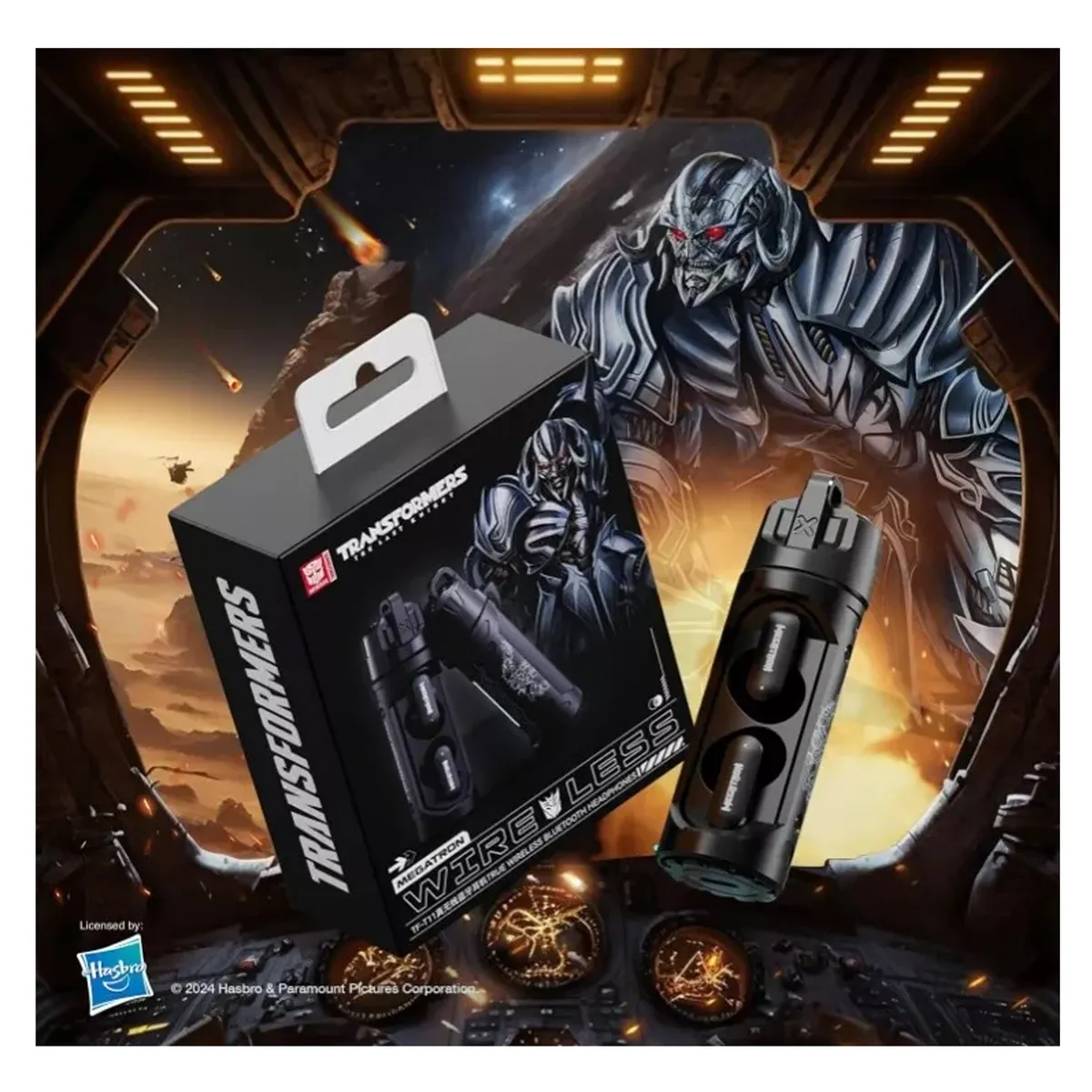 TRANSFORMERS - Audífonos inalámbricos Transformers TF-T11 Megatron Negro BT 5.3