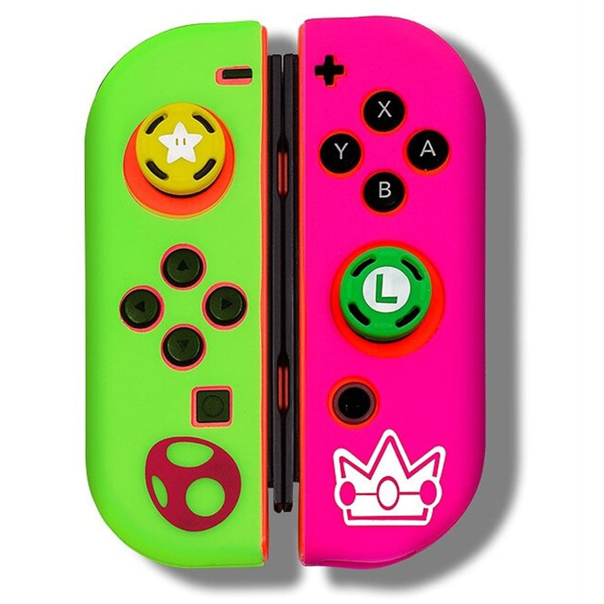 VARIOS - Funda para Joy Cons + 2 Grips para Nintendo Switch y Oled Protector