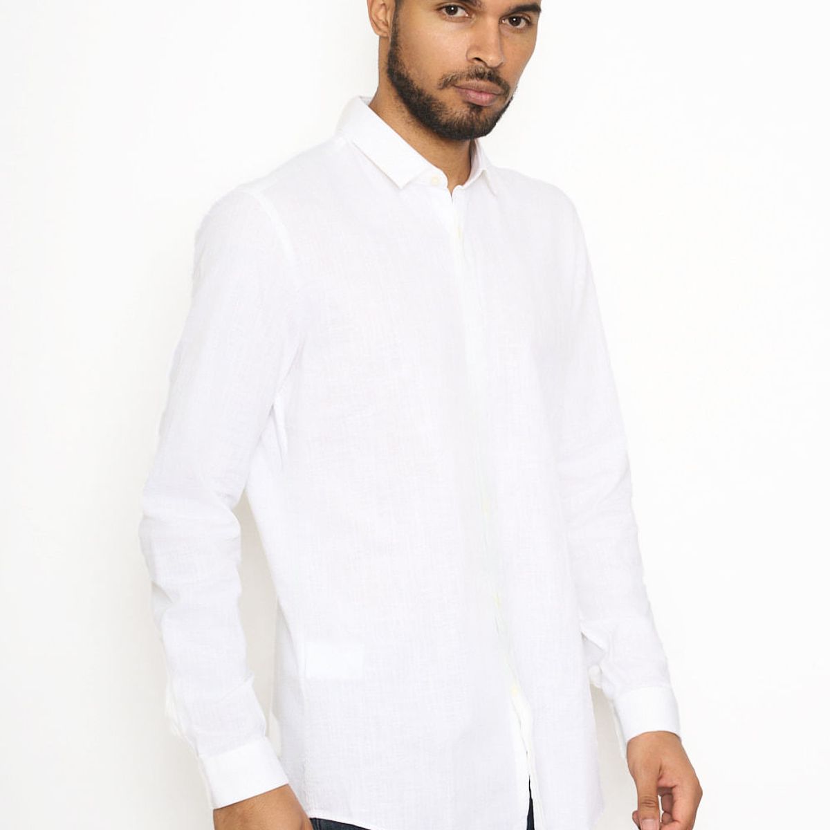 HUGO BOSS - Hugo - Camisa de algodón y lino slim fit