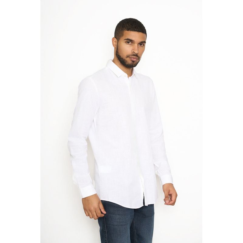 HUGO BOSS - Hugo - Camisa de algodón y lino slim fit