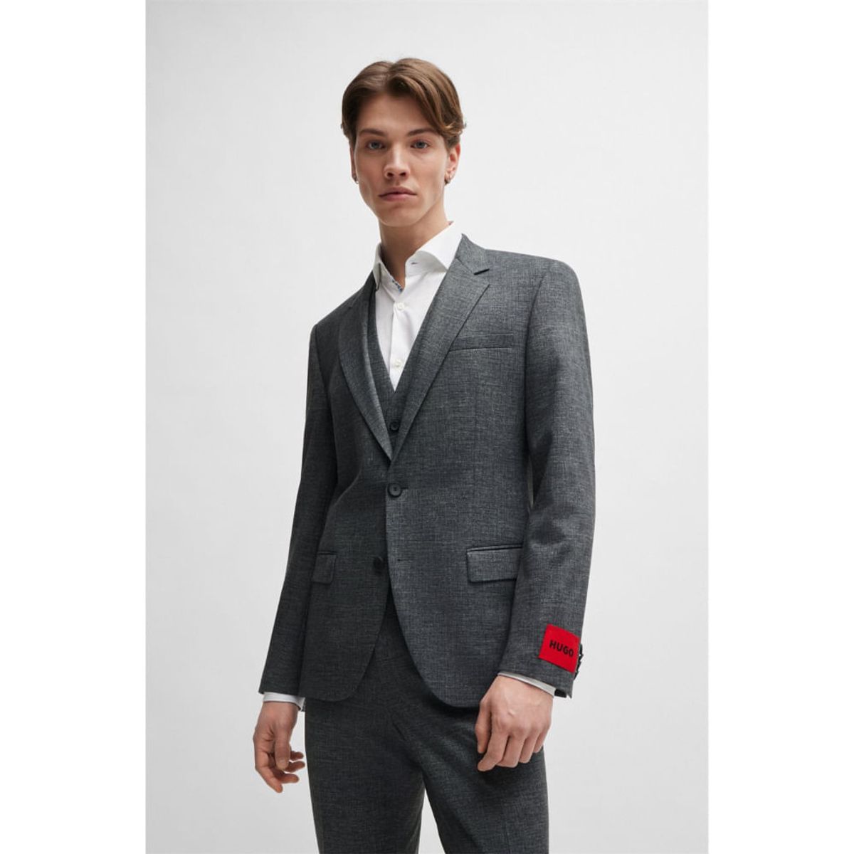 HUGO BOSS - Hugo - Traje con chaleco slim fit de punto elástico técnico