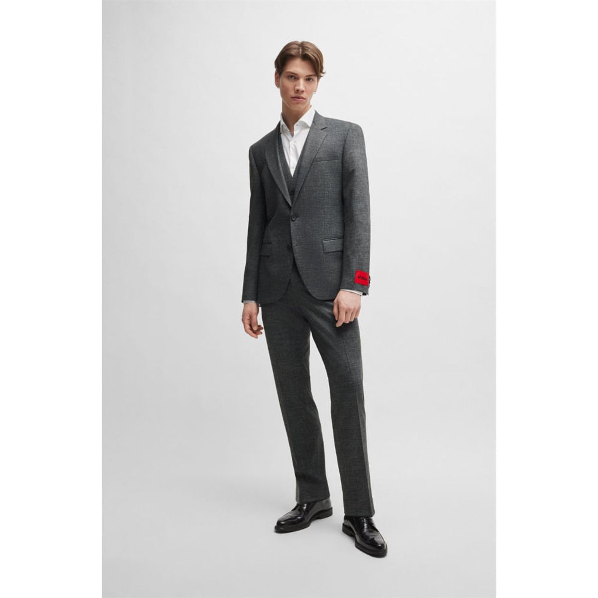 HUGO BOSS - Hugo - Traje con chaleco slim fit de punto elástico técnico