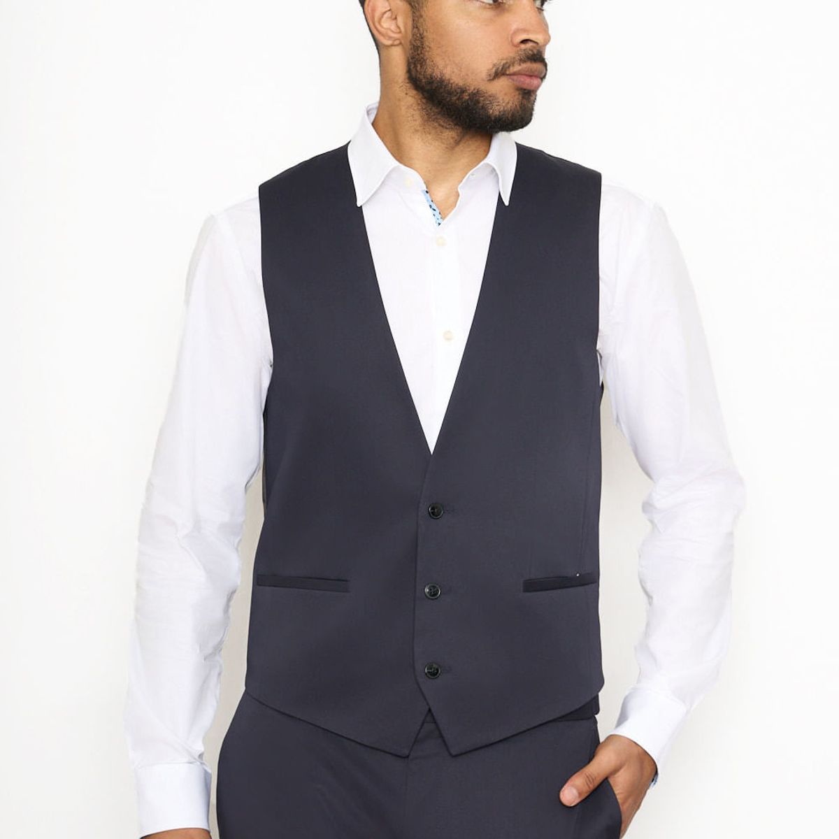 HUGO BOSS - Hugo - Traje slim fit en satén de algodón elástico