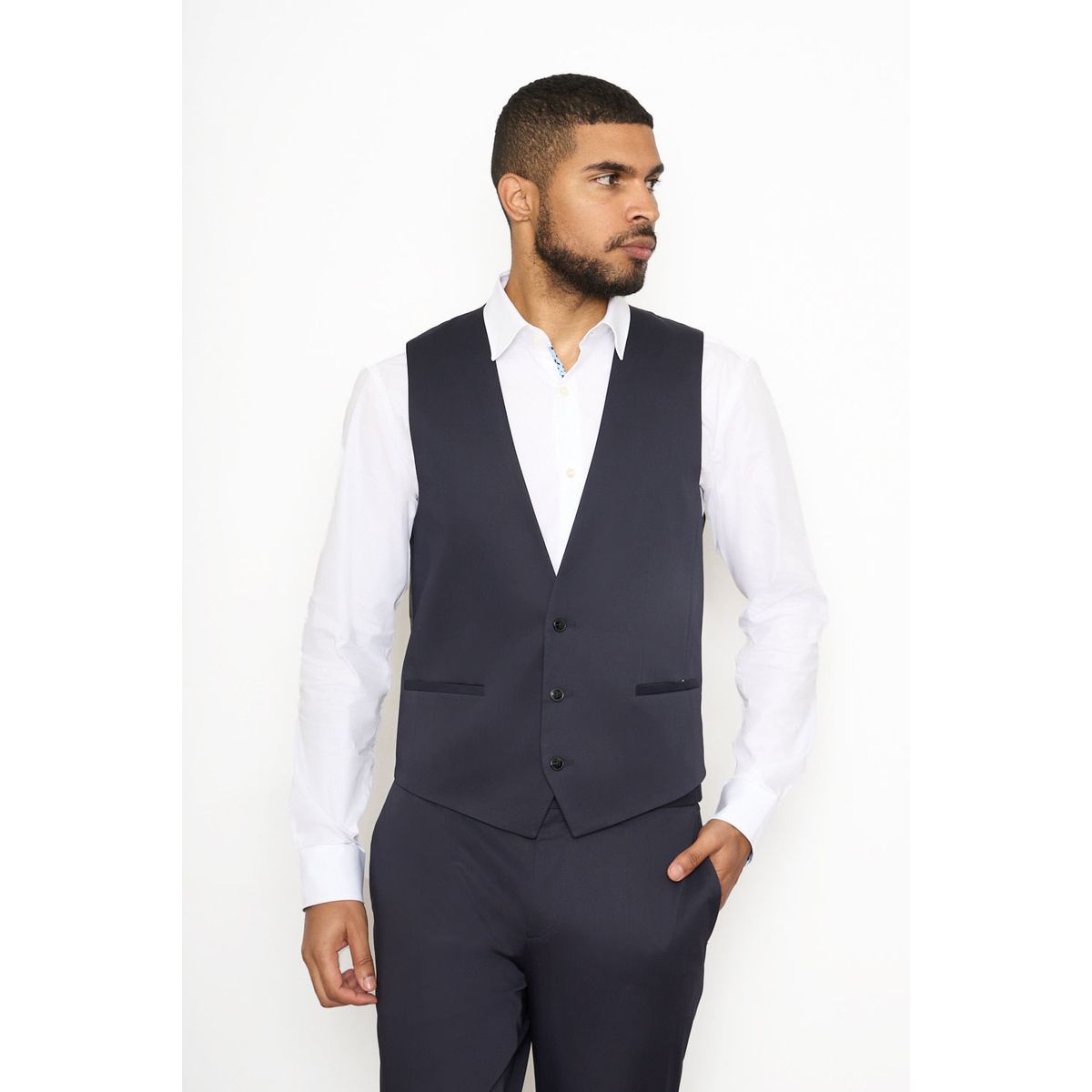 HUGO BOSS - Hugo - Traje slim fit en satén de algodón elástico