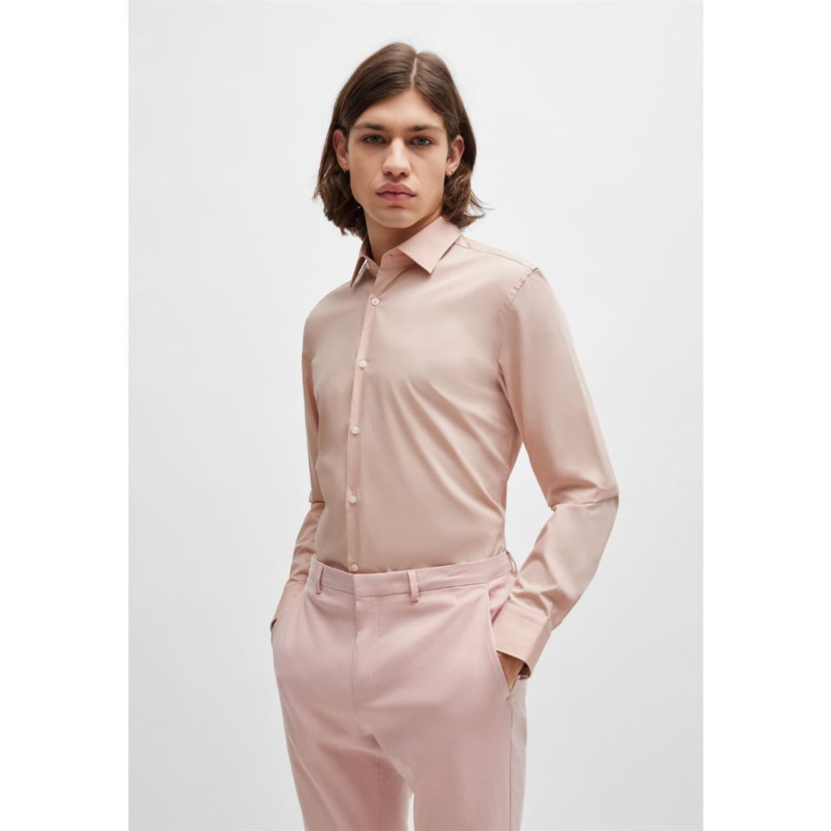 HUGO BOSS - Hugo - Camisa slim fit en popelín de algodón de planchado fácil