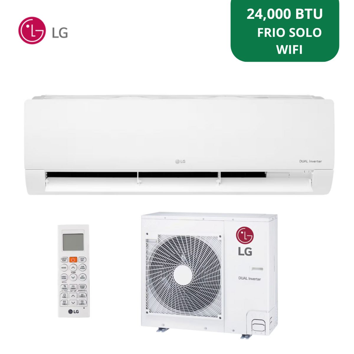 LG - Aire Acondicionado LG 24 000 BTU Frío Solo WIFI Inverter