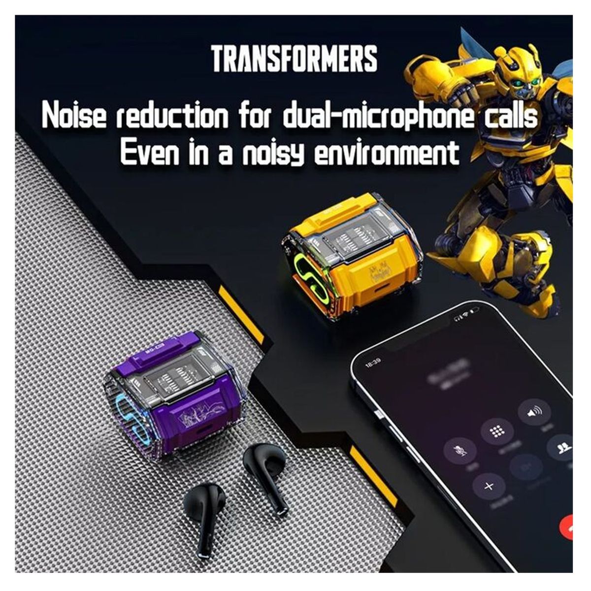 TRANSFORMERS - Audífonos inalámbricos Transformers MG‑C03 Purpura Bluetooth 5.0