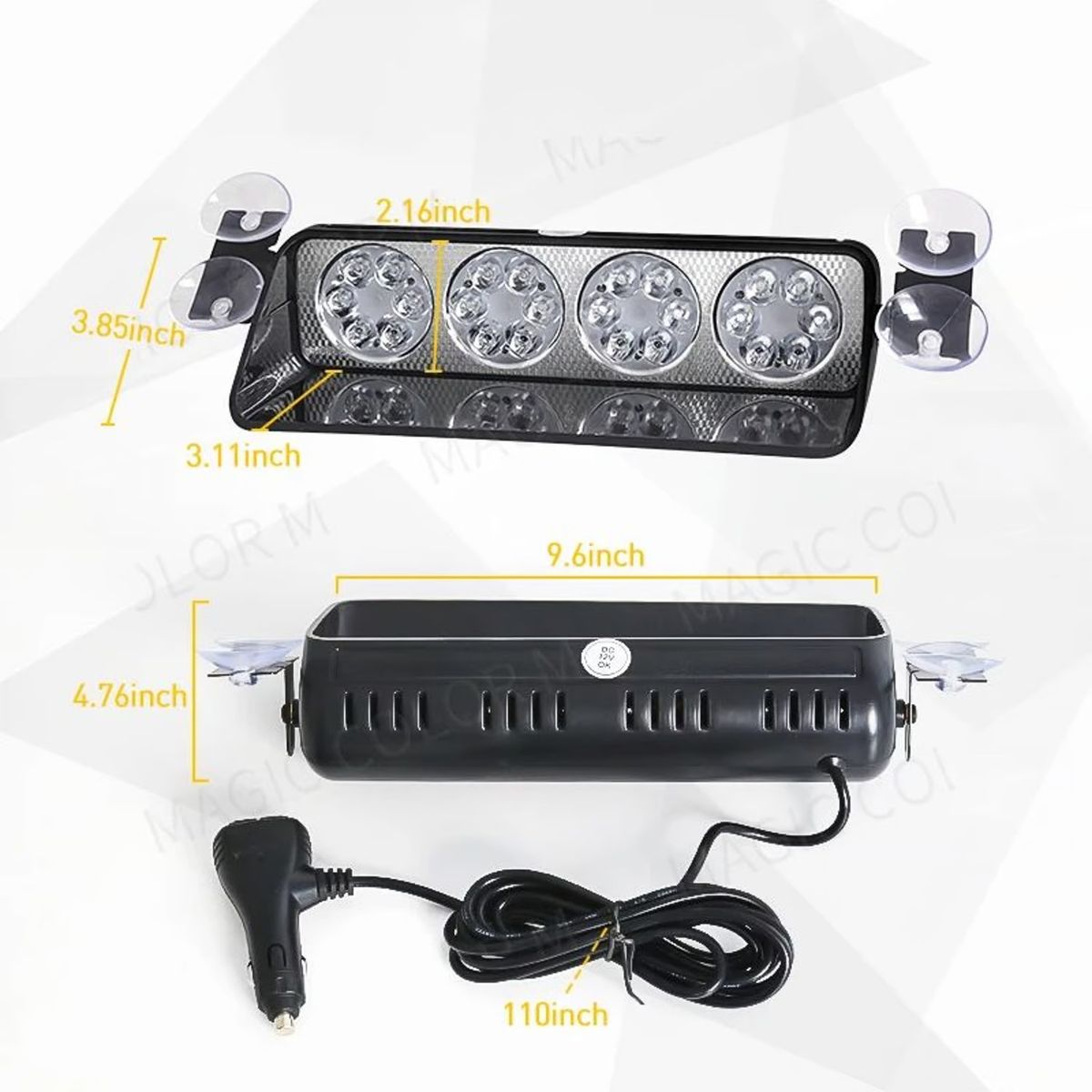 GENERICO - Luz Led Estroboscopica boton Federal Azul Rojo