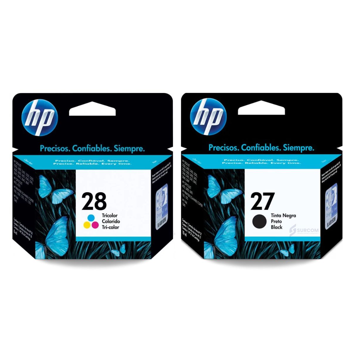 HP - Kit de Cartuchos de Tinta HP 28 Tricolor y HP 27 Negro Original