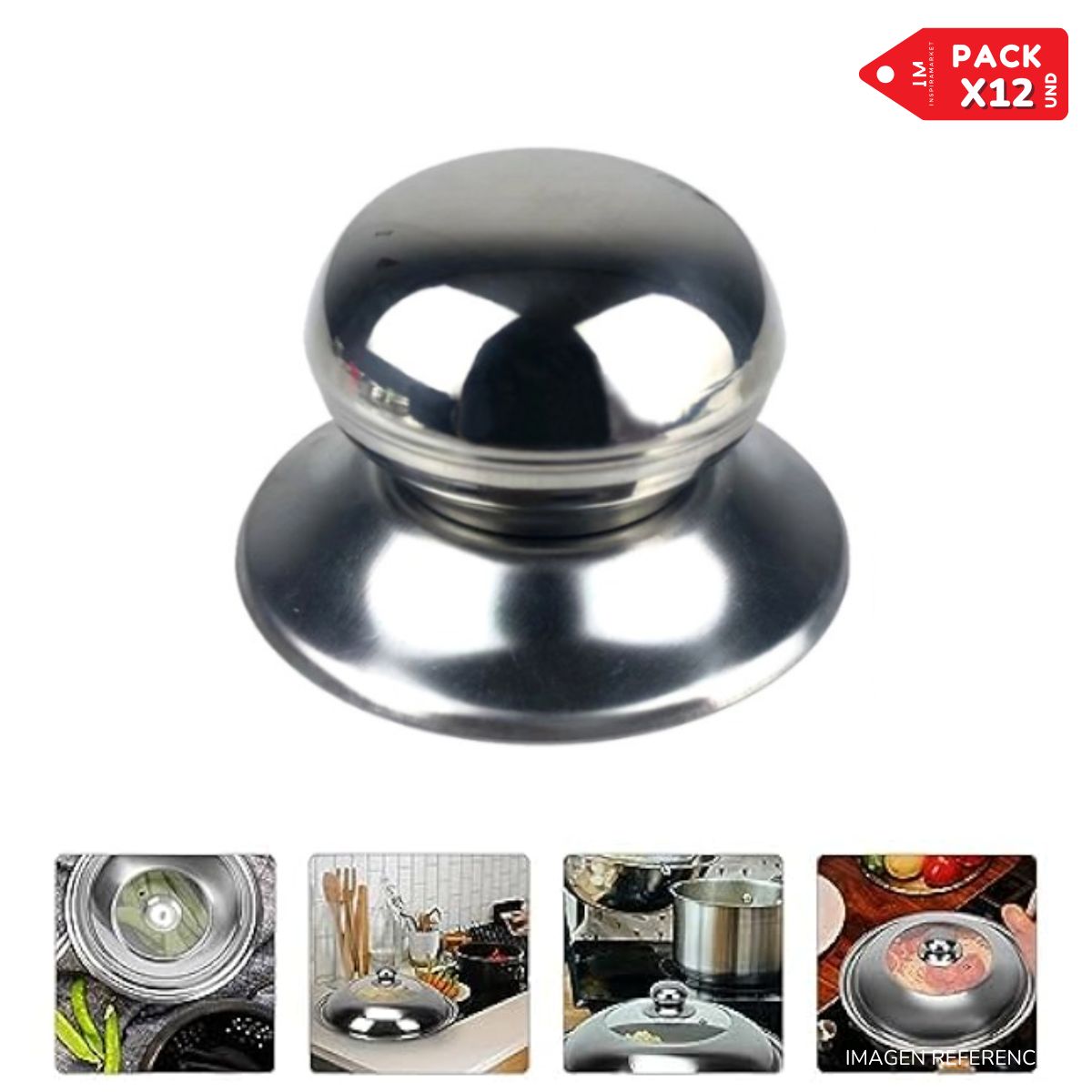 INSPIRA MARKET - Asa Mango Manija de Tapa de olla Repuesto x 12 Und