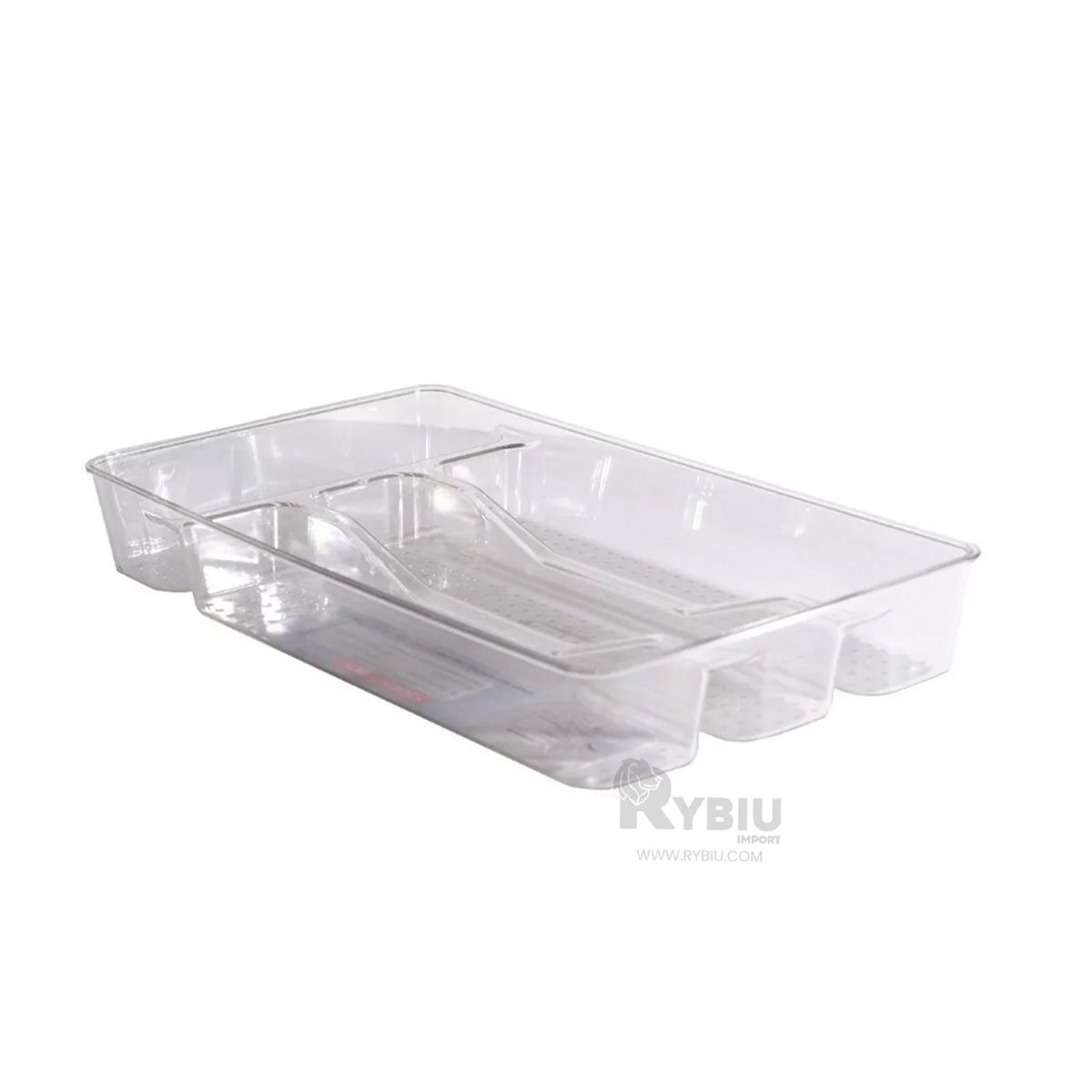 RYBIU IMPORT - Bandeja Acrilica de Cubiertos 4 Compartimientos 33x18x5cm