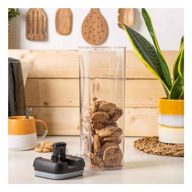 RYBIU IMPORT - Contenedor Frasco de Acrilico de 1900ml Tapa Negro