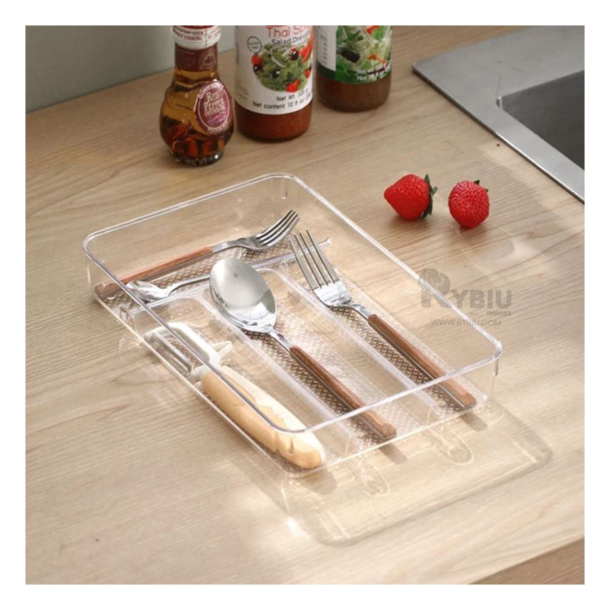 RYBIU IMPORT - Bandeja Organizador 4 Division 33x18x5cm Y+Regalo Agendita