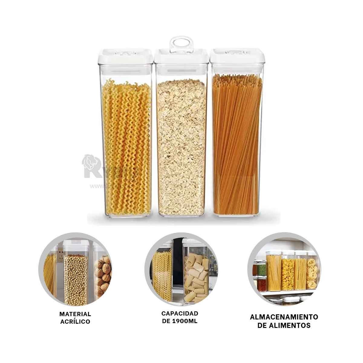 RYBIU IMPORT - Envase Util 1900ml Tapa Blanca Y+Regalo Ligas para Peinar