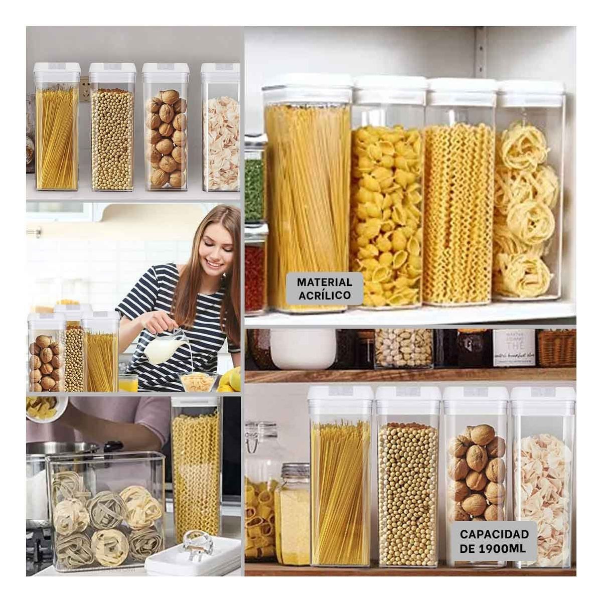 RYBIU IMPORT - Envase Util 1900ml Tapa Blanca Y+Regalo Ligas para Peinar