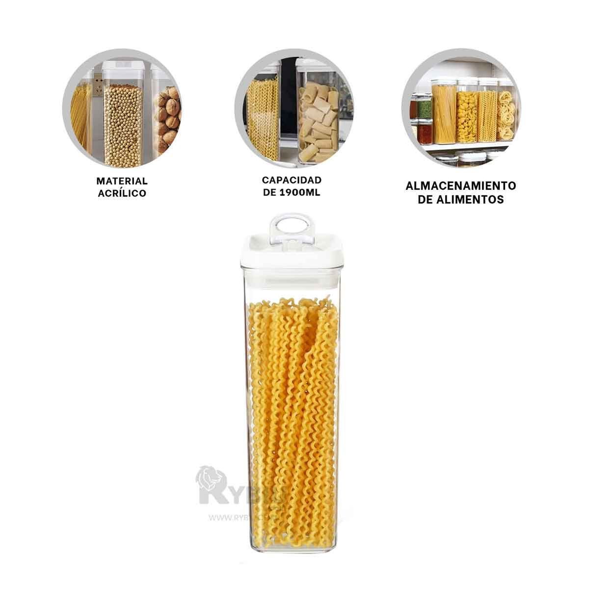 RYBIU IMPORT - Envase Optimo de 1900ml Tapa Blanca Y+Banderitas Adhesivas