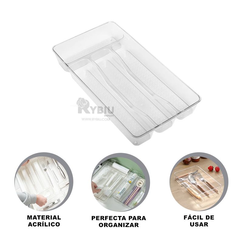 RYBIU IMPORT - Fuente de Utensilios 4 Diviciones 33x18x5cm Y+Gift Stickers
