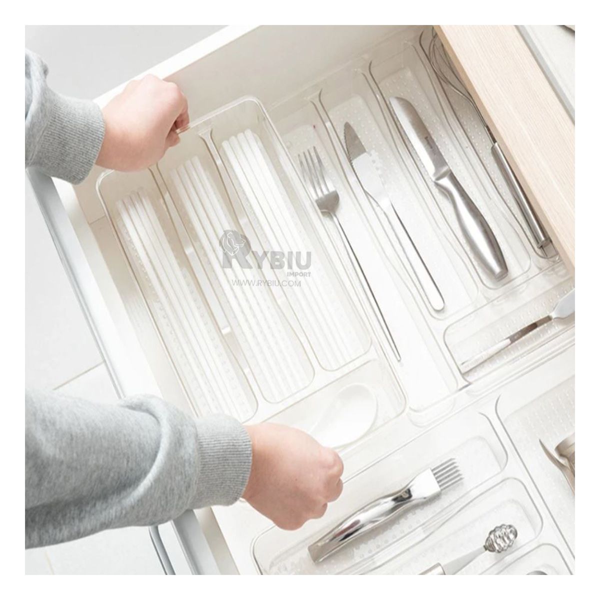 GENERICO - Bandeja de Acrilico con 4 Areas 33x18x5cm Y+Papel de Regalo