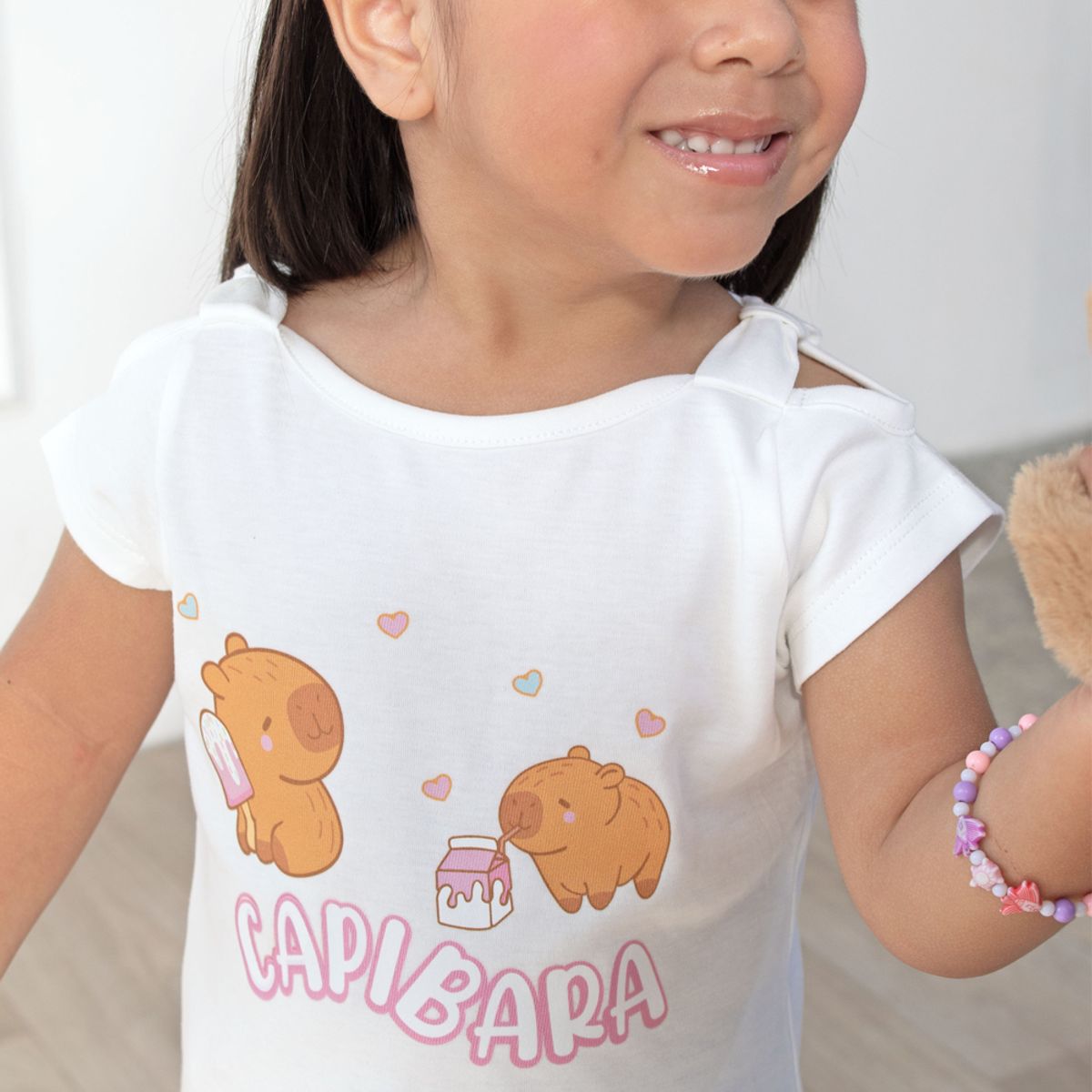 KIDS MASHMELO - POLO PARA NIÑA HOMBROS DESCUBIERTOS CAPIBARA KIDS MASHMELO