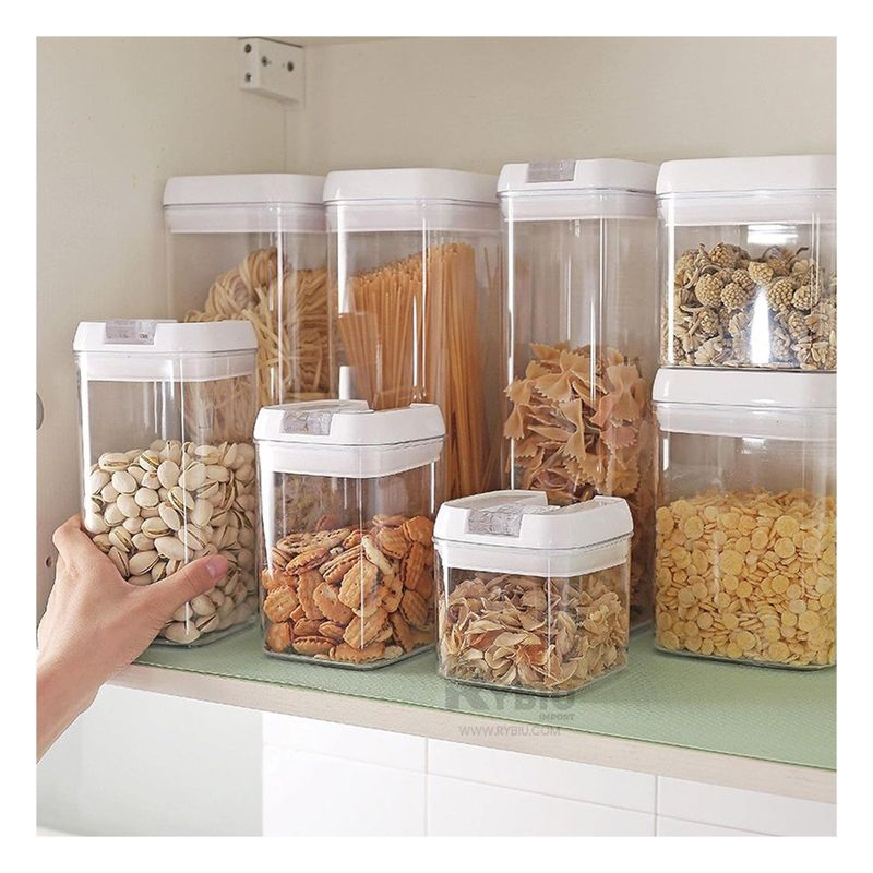 GENERICO - Recipientes de Comida Set de 6 Color Tapa Blanca