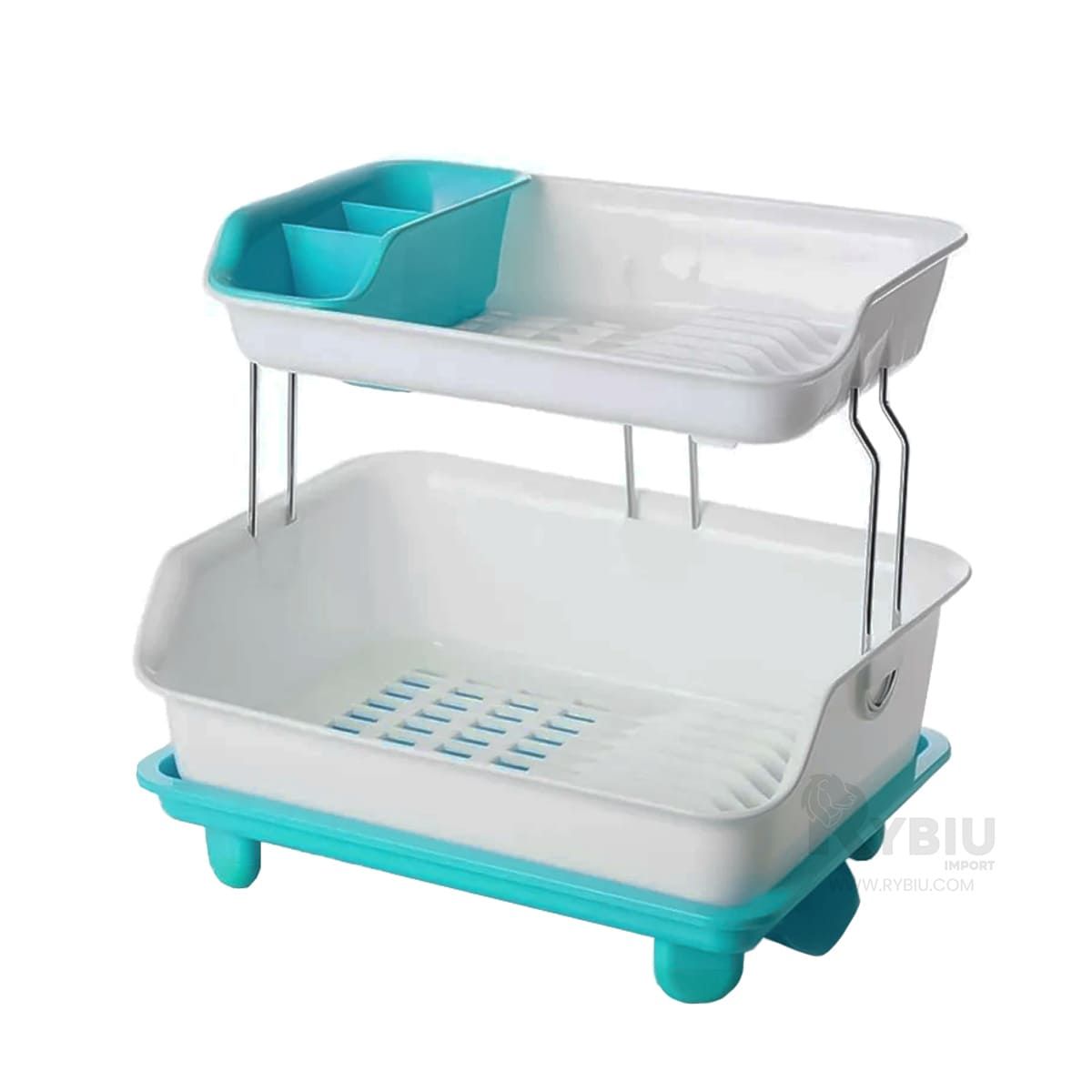 GENERICO - Escurridor de Platos de 2 Niveles Celeste Y+Papel de Regalo