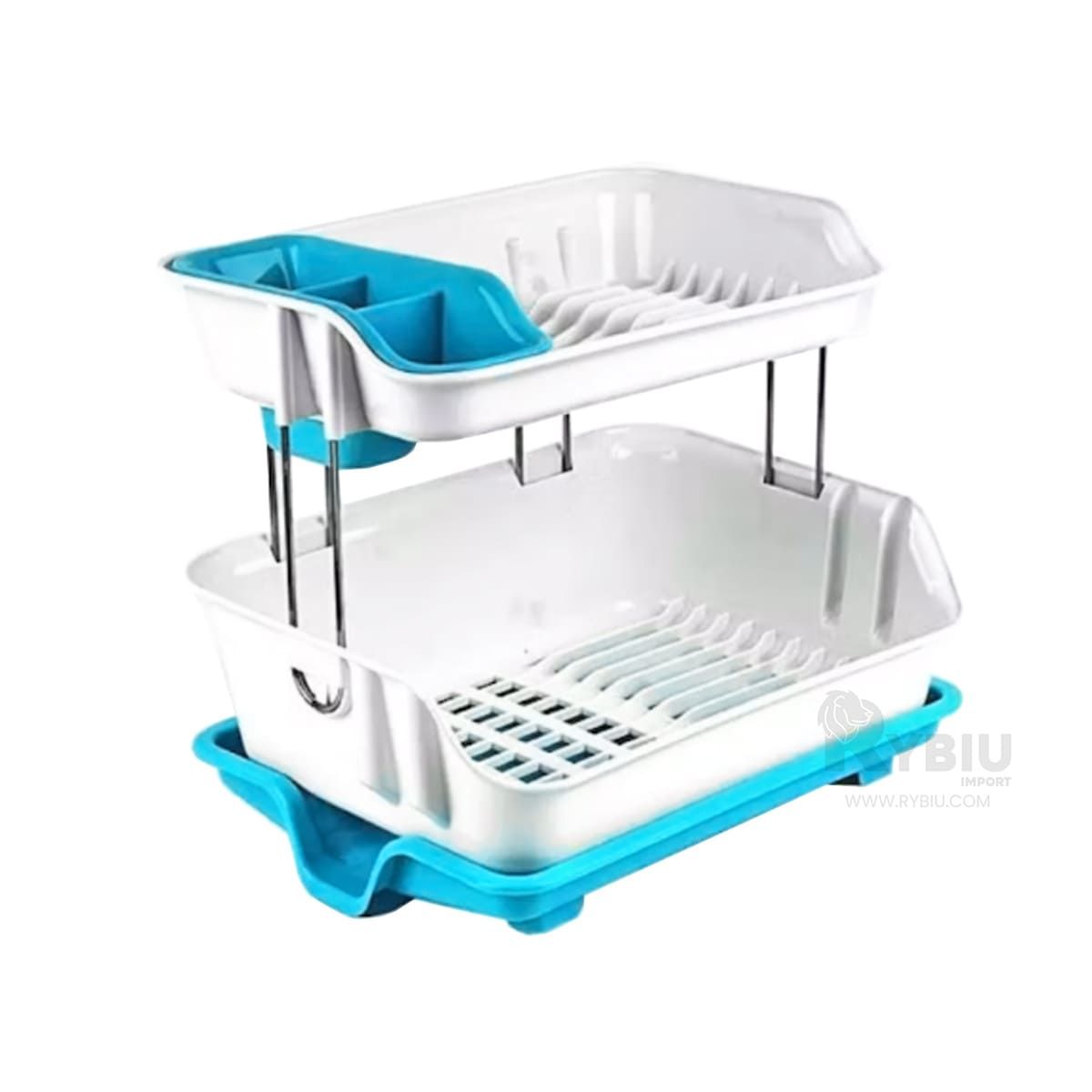 GENERICO - Escurridor de Platos de 2 Niveles Celeste Y+Papel de Regalo