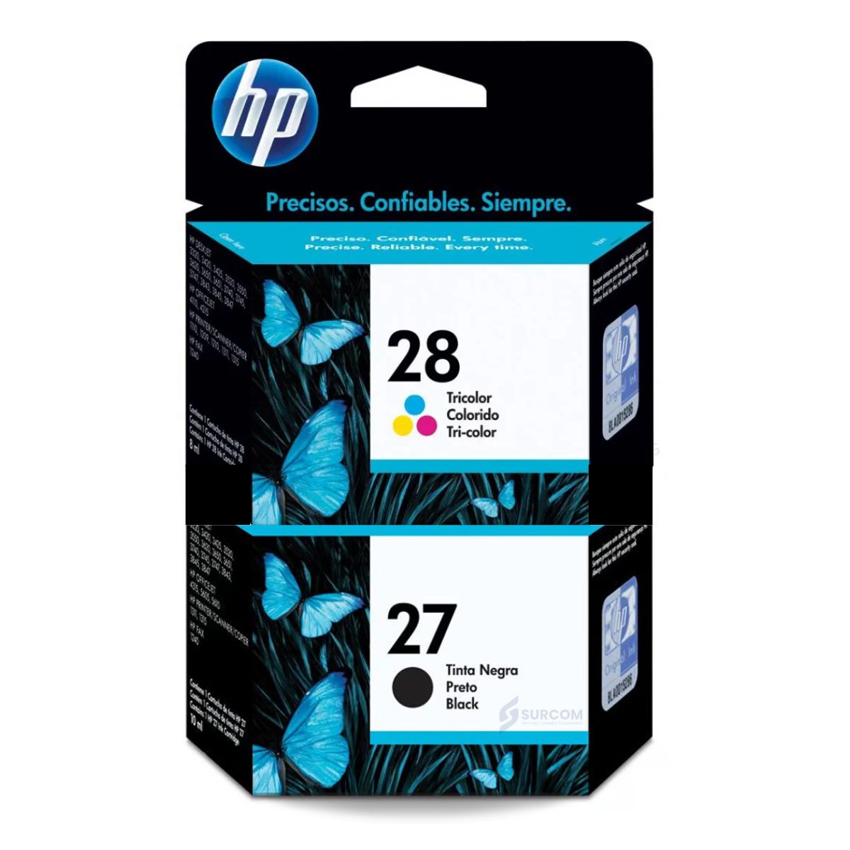 HP - Kit de Cartuchos de Tinta HP 28 Tricolor y HP 27 Negro Original