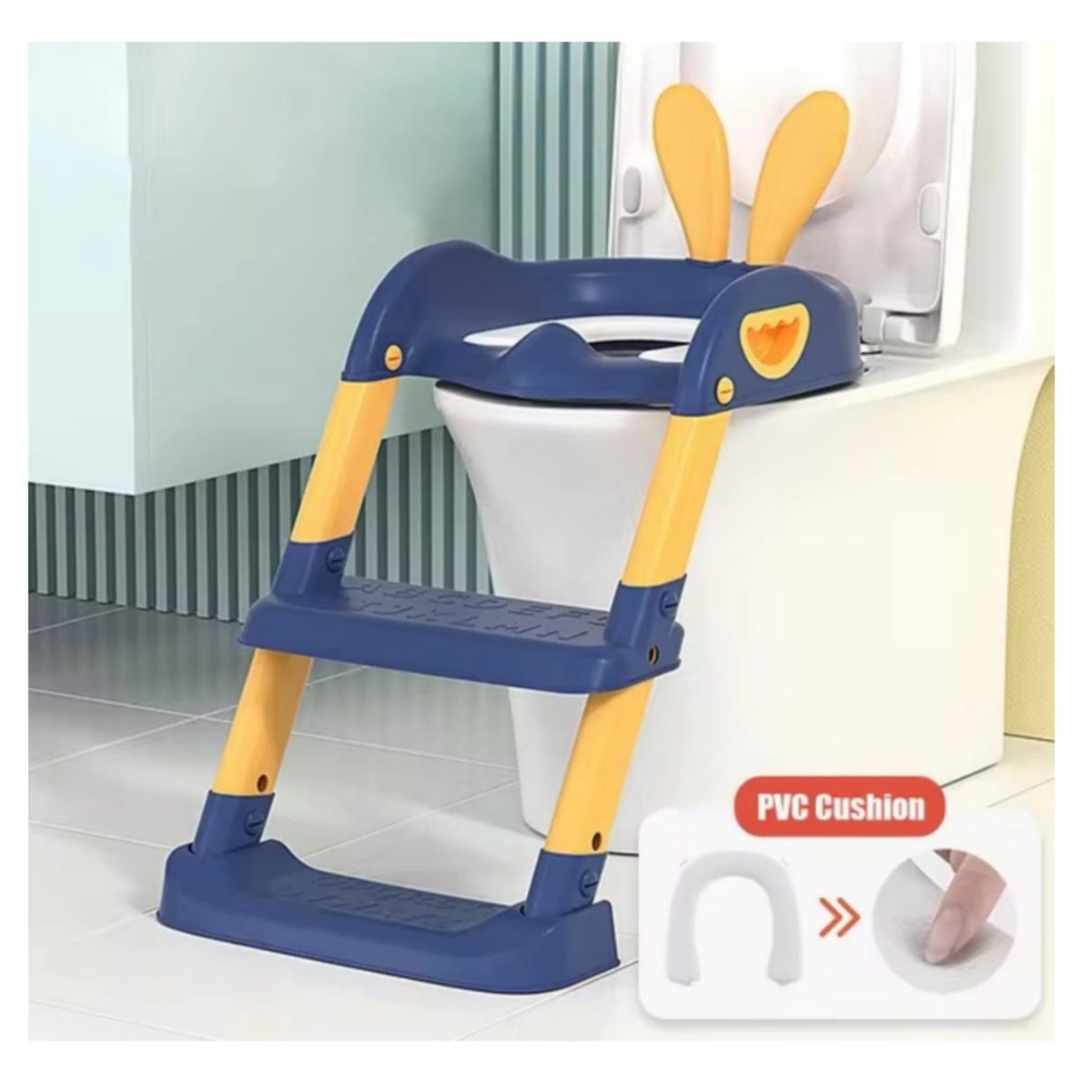 GENERICO - ASIENTO ESCALERA DE ENTRENAMIENTO PAR NIÑOS AZUL CONEJITO