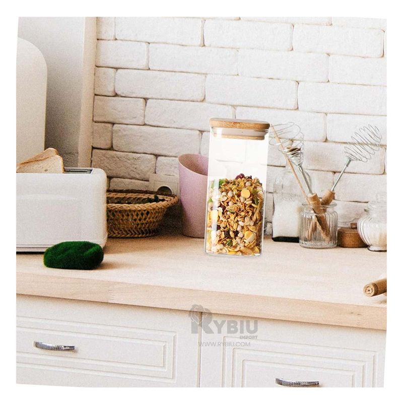 GENERICO - Deposito Eficiente de 1900ml Tapa de Bambu Y+Gift MiniAgenda