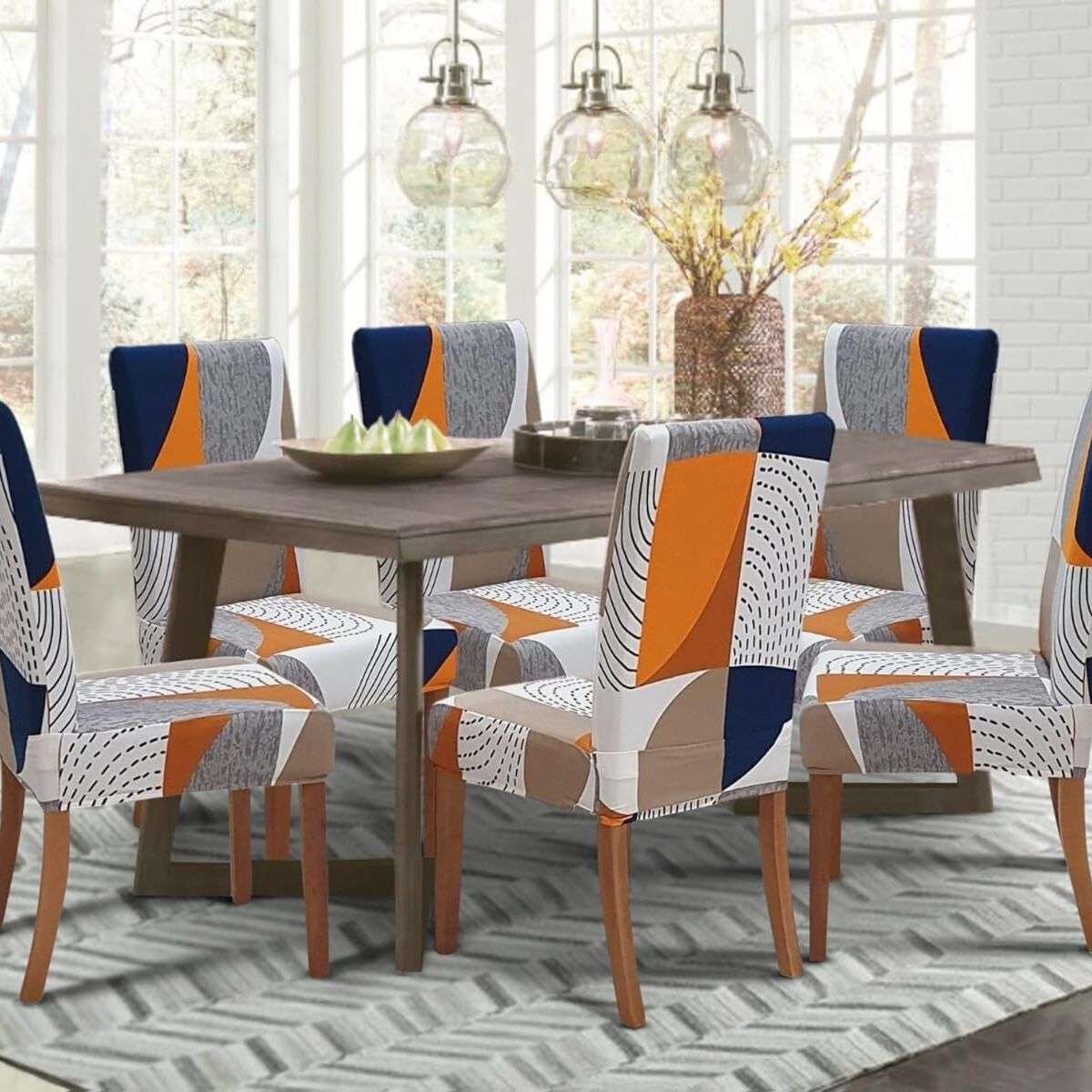 GENERICO - Funda de Sillas Pack 6und  Diseño Espiral Multicolor