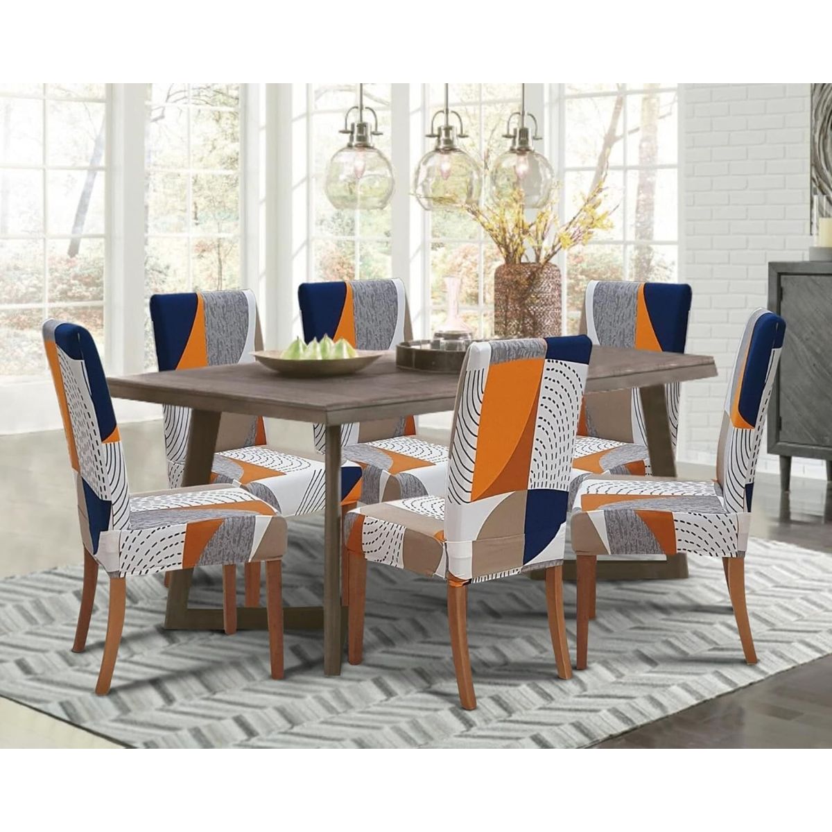 GENERICO - Funda de Sillas Pack 6und  Diseño Espiral Multicolor