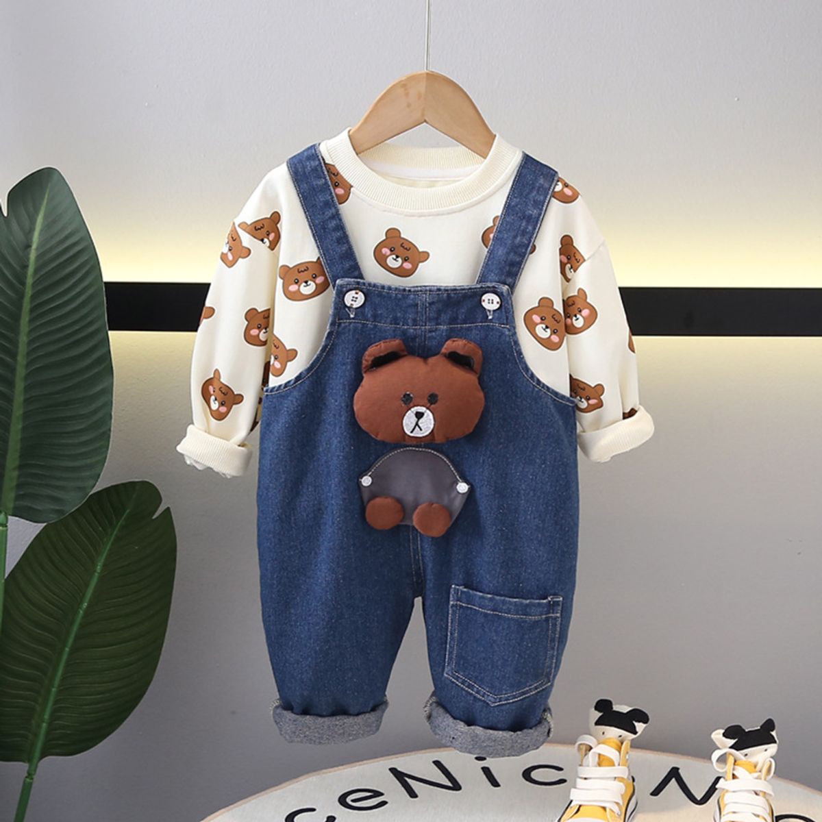 GENERICO - ROPA PARA BEBE DE OSO - OVEROLL Y POLERA