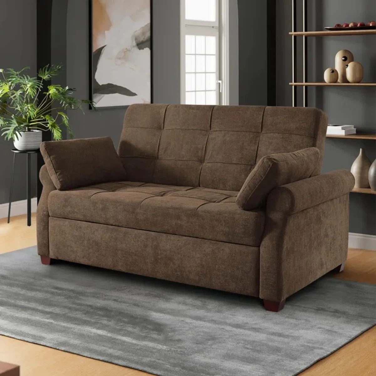 GENERICO - Sofá Cama Lineal Duquesa 1.5 Plz - Marrón