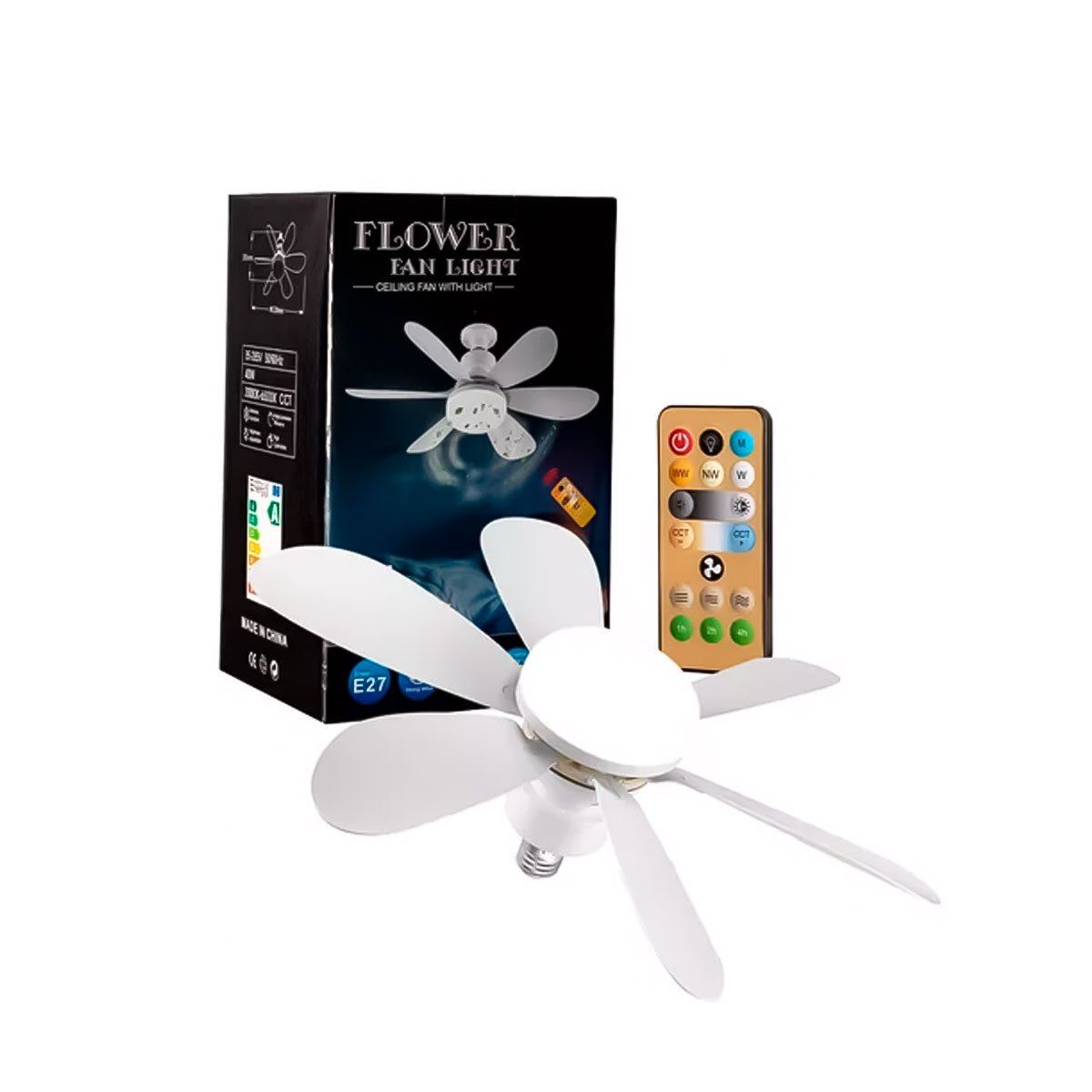 GENERICO - Foco LED Ventilador de Techo Control Remoto 40W 3 velocidades